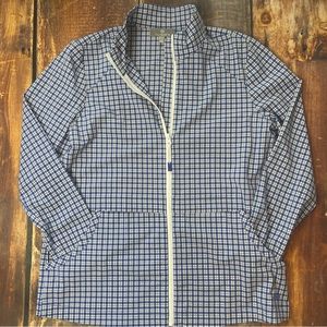 Talbots Blue and White Gingham Utility Jacket